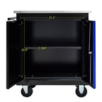 Mobiletto porta attrezzi in metallo con ruote, armadio portaoggetti da garage con serratura su ruote, mobile portautensili mobile per officina e garage, montaggio richiesto, nero