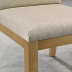 Set di 2 sedie da pranzo contemporanee imbottite – Tessuto beige, gambe in legno di gomma massiccio