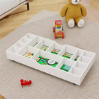 Il Tavolo da Gioco Pieghevole 2 in 1 e Contenitore Giocattoli Compatibile con Lego Adatto per Essere Riposto Sotto il Letto o il Divano-Bianco (38 x 18.7 x 5.9)