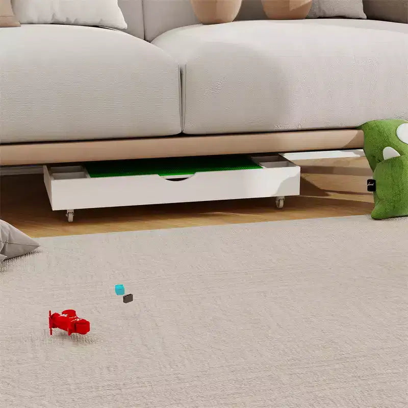 Il Tavolo da Gioco Pieghevole 2 in 1 e Contenitore Giocattoli Compatibile con Lego Adatto per Essere Riposto Sotto il Letto o il Divano-Bianco (38 x 18.7 x 5.9)