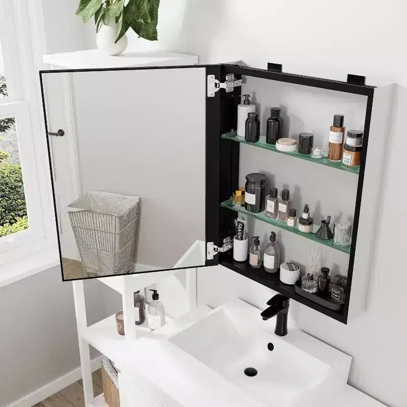 Armadietto dei medicinali rettangolare 26x20 con specchio – Montaggio a incasso o in superficie