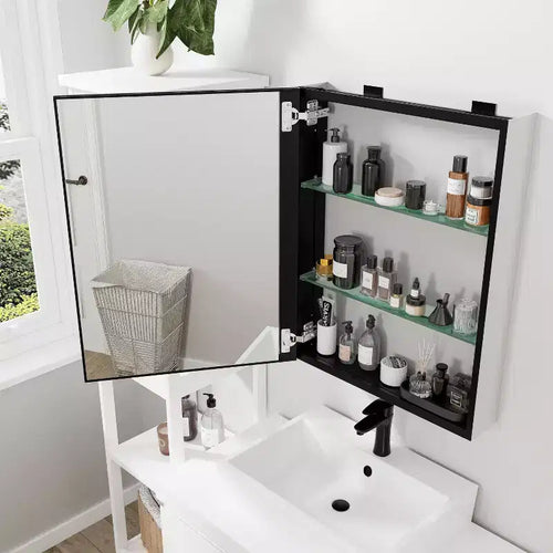 Armadietto dei medicinali rettangolare 26x20 con specchio – Montaggio a incasso o in superficie