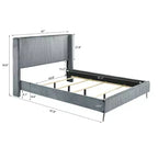 Letto con pannelli imbottiti in velluto a coste larghe Roundhill Furniture Mavela, Blu