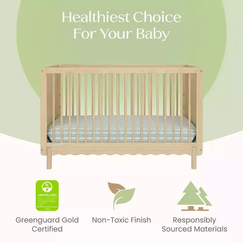 Culla Convertibile 4 in 1 per Neonati, Certificata GREENGUARD Gold