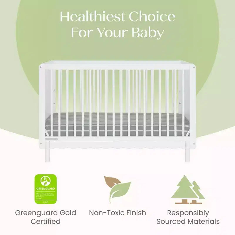 Culla Convertibile 4 in 1 per Neonati, Certificata GREENGUARD Gold
