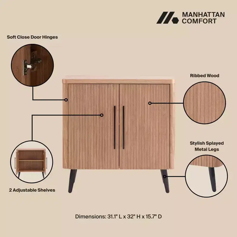 Mobiletto di appoggio Mid-Century Modern con 2 ripiani