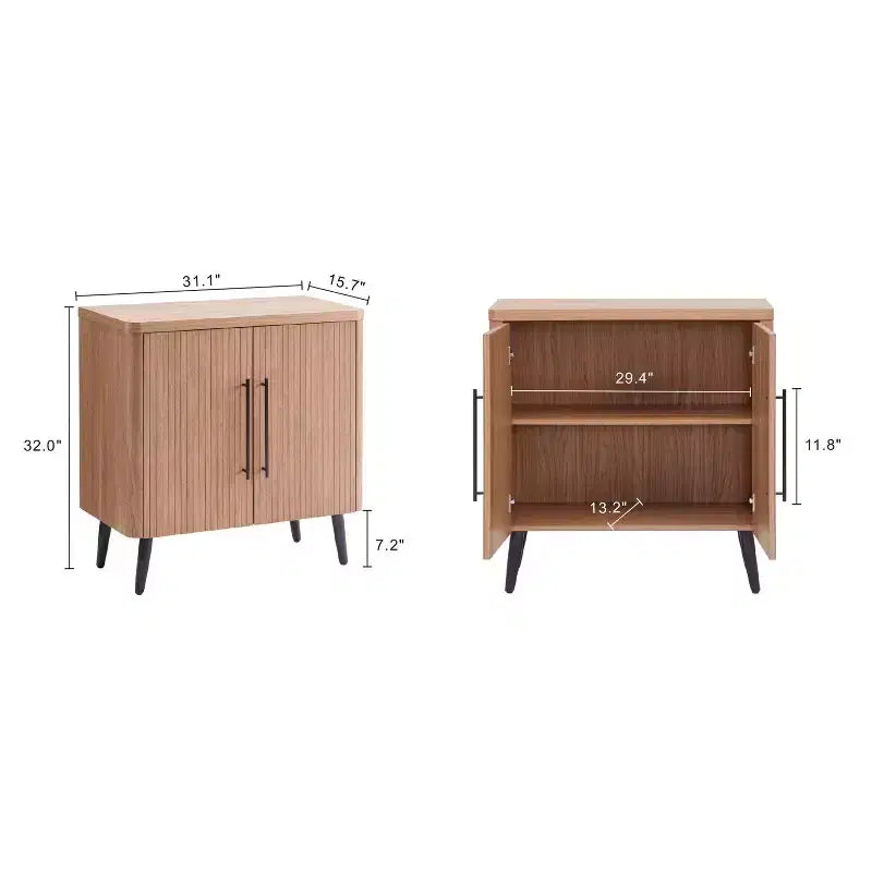 Mobiletto di appoggio Mid-Century Modern con 2 ripiani