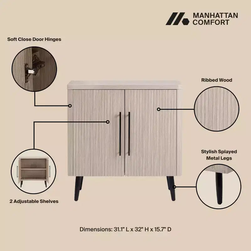Mobiletto di appoggio Mid-Century Modern con 2 ripiani