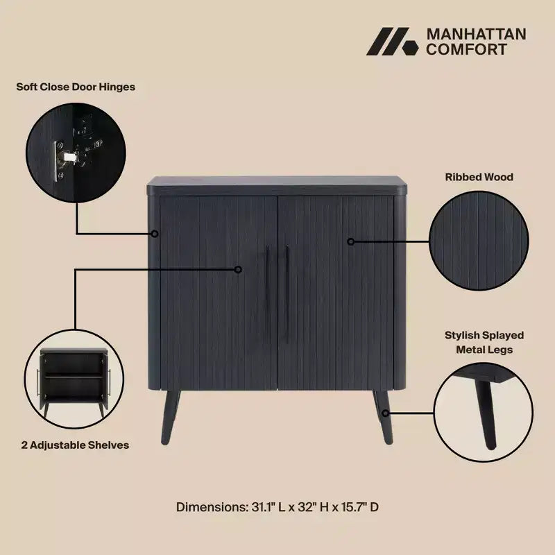 Mobiletto di appoggio Mid-Century Modern con 2 ripiani