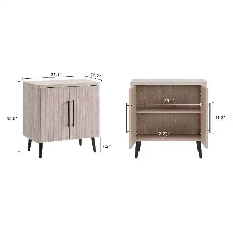 Mobiletto di appoggio Mid-Century Modern con 2 ripiani