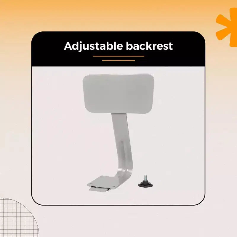 Sgabello da bar regolabile in acciaio con schienale – 63,5-84 cm
