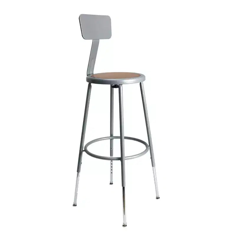 Sgabello da bar regolabile in acciaio con schienale – 63,5-84 cm