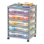 Carrello portatutto a 5 cassetti con ripiano organizer – Plastica, rotelle, per lavori manuali e scrapbooking
