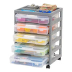 Carrello portatutto a 5 cassetti con ripiano organizer – Plastica, rotelle, per lavori manuali e scrapbooking