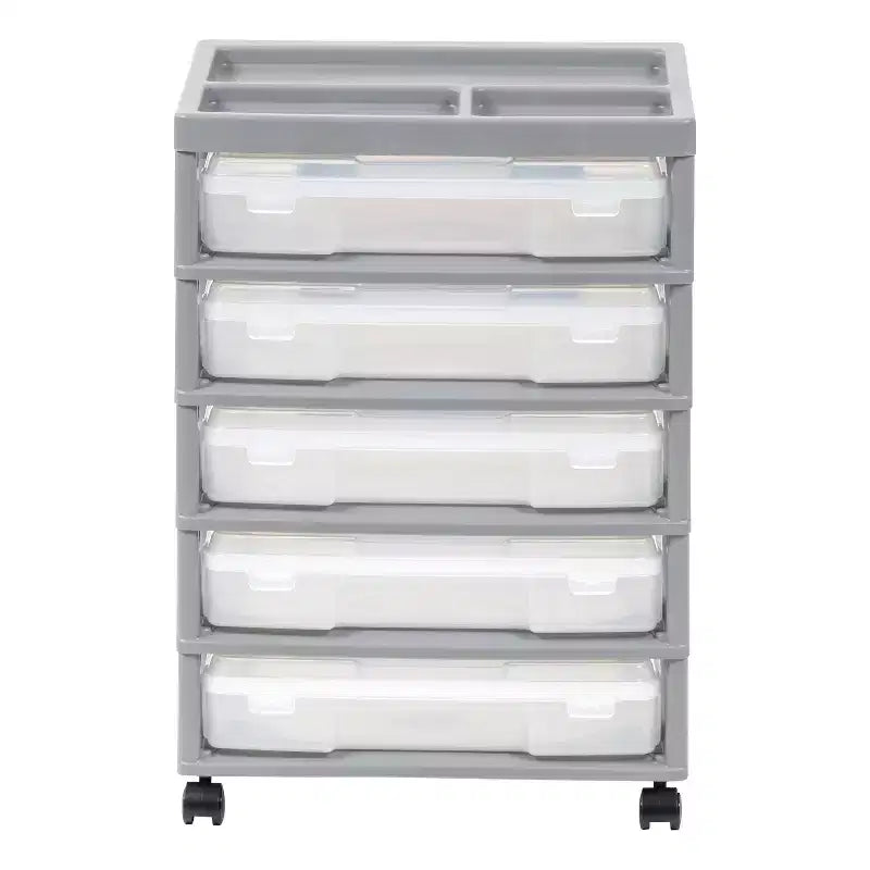 Carrello portatutto a 5 cassetti con ripiano organizer – Plastica, rotelle, per lavori manuali e scrapbooking