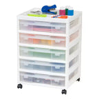 Carrello portatutto a 5 cassetti con ripiano organizer – Plastica, rotelle, per lavori manuali e scrapbooking