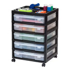 Carrello portatutto a 5 cassetti con ripiano organizer – Plastica, rotelle, per lavori manuali e scrapbooking