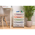 Carrello portatutto a 5 cassetti con ripiano organizer – Plastica, rotelle, per lavori manuali e scrapbooking