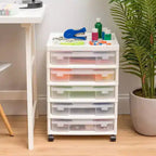 Carrello portatutto a 5 cassetti con ripiano organizer – Plastica, rotelle, per lavori manuali e scrapbooking