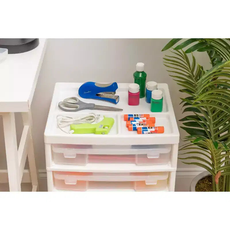 Carrello portatutto a 5 cassetti con ripiano organizer – Plastica, rotelle, per lavori manuali e scrapbooking