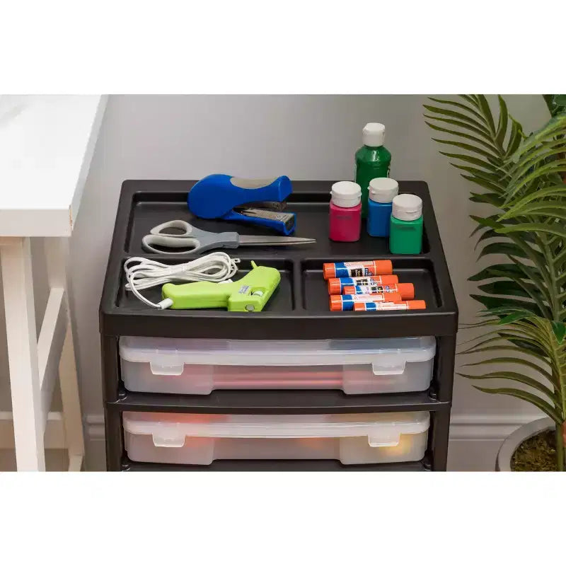 Carrello portatutto a 5 cassetti con ripiano organizer – Plastica, rotelle, per lavori manuali e scrapbooking