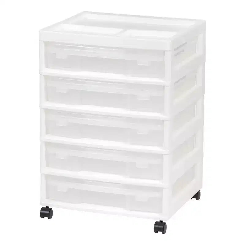 Carrello portatutto a 5 cassetti con ripiano organizer – Plastica, rotelle, per lavori manuali e scrapbooking