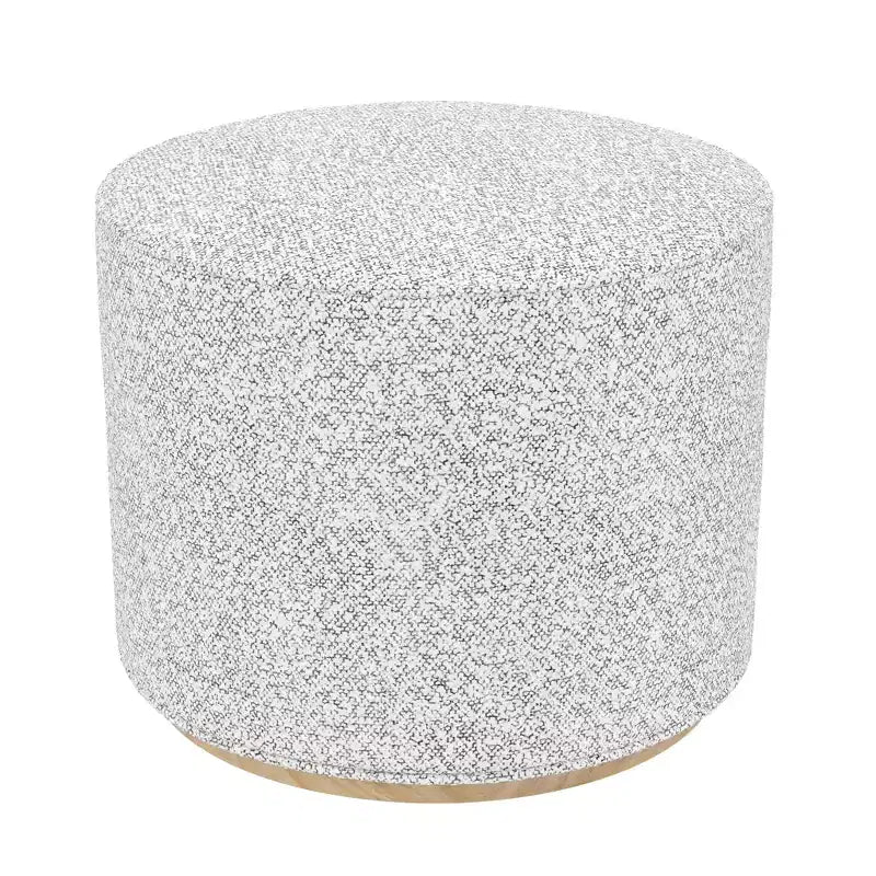 Pouf Cloud con Base in Legno Naturale – Rotondo, Rivestito, Capacità 113 kg