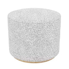Pouf Cloud con Base in Legno Naturale – Rotondo, Rivestito, Capacità 113 kg