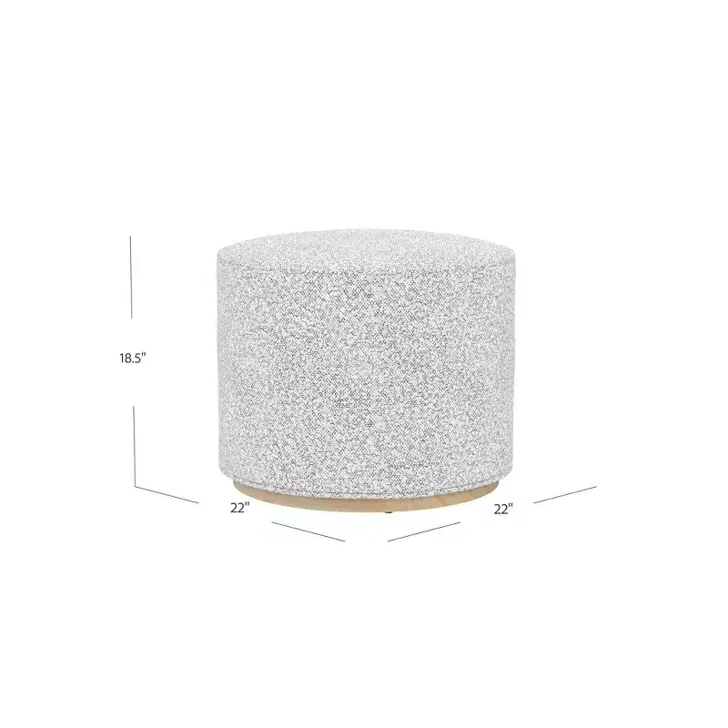 Pouf Cloud con Base in Legno Naturale – Rotondo, Rivestito, Capacità 113 kg
