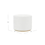 Pouf Cloud con Base in Legno Naturale – Rotondo, Rivestito, Capacità 113 kg