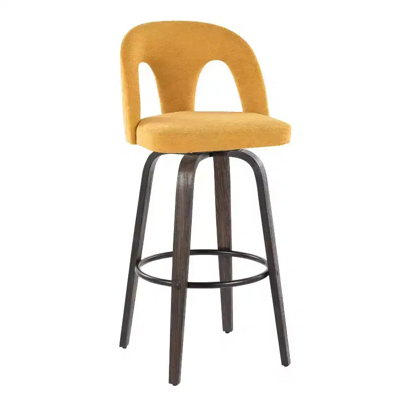 Set di 2 sgabelli da bar girevoli – Schienale medio imbottito, struttura in legno, altezza seduta 76 cm