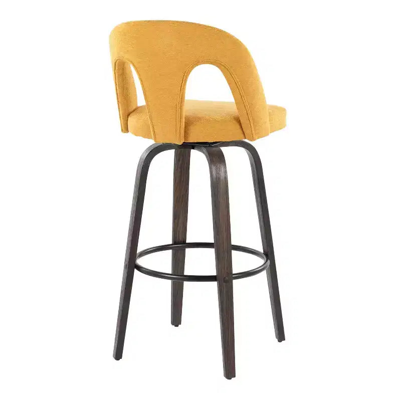 Set di 2 sgabelli da bar girevoli – Schienale medio imbottito, struttura in legno, altezza seduta 76 cm