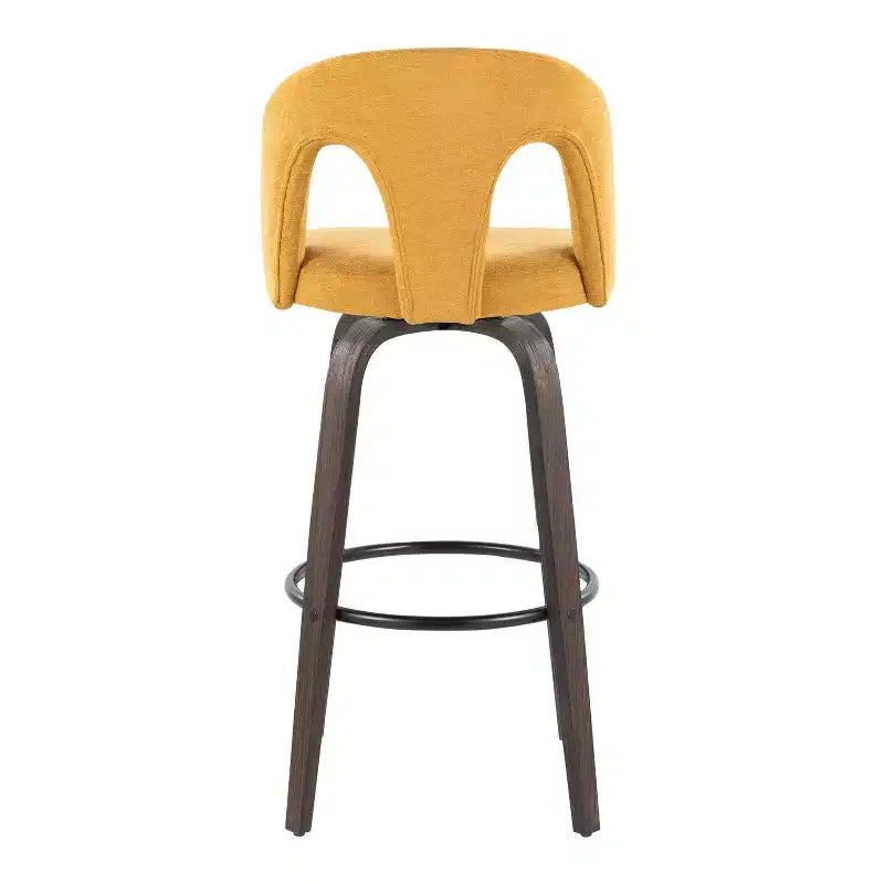 Set di 2 sgabelli da bar girevoli – Schienale medio imbottito, struttura in legno, altezza seduta 76 cm