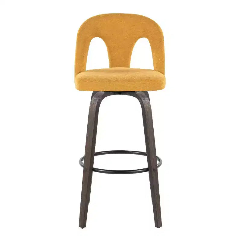 Set di 2 sgabelli da bar girevoli – Schienale medio imbottito, struttura in legno, altezza seduta 76 cm