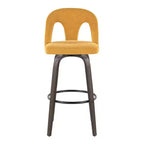 Set di 2 sgabelli da bar girevoli – Schienale medio imbottito, struttura in legno, altezza seduta 76 cm