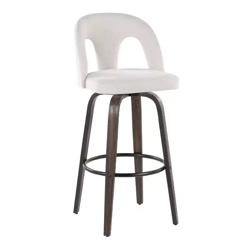 Set di 2 sgabelli da bar girevoli – Schienale medio imbottito, struttura in legno, altezza seduta 76 cm