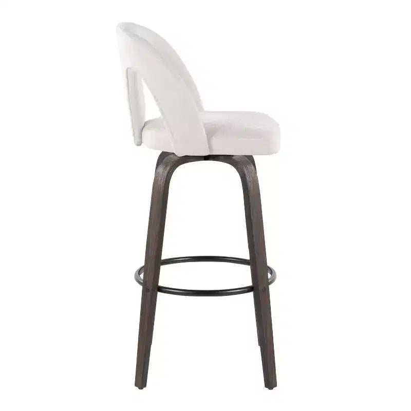 Set di 2 sgabelli da bar girevoli – Schienale medio imbottito, struttura in legno, altezza seduta 76 cm