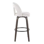 Set di 2 sgabelli da bar girevoli – Schienale medio imbottito, struttura in legno, altezza seduta 76 cm