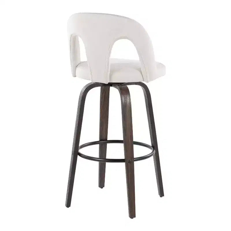 Set di 2 sgabelli da bar girevoli – Schienale medio imbottito, struttura in legno, altezza seduta 76 cm