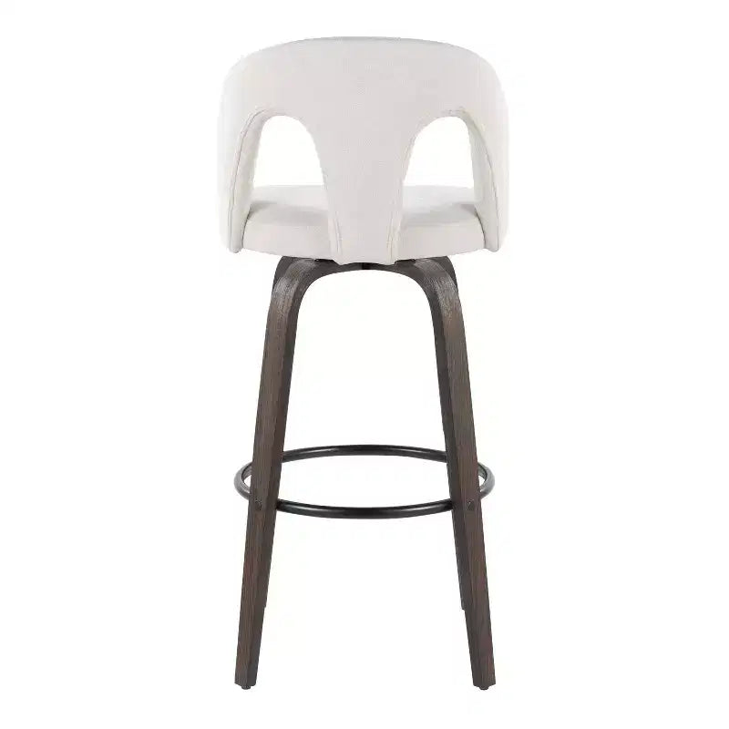 Set di 2 sgabelli da bar girevoli – Schienale medio imbottito, struttura in legno, altezza seduta 76 cm