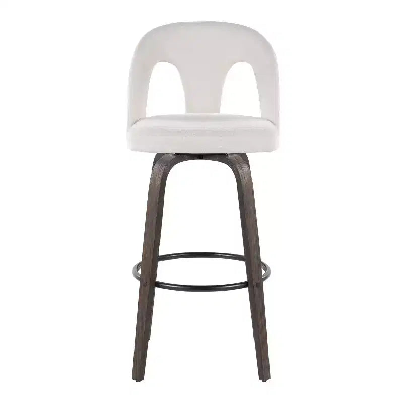 Set di 2 sgabelli da bar girevoli – Schienale medio imbottito, struttura in legno, altezza seduta 76 cm