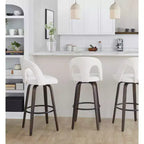 Set di 2 sgabelli da bar girevoli – Schienale medio imbottito, struttura in legno, altezza seduta 76 cm